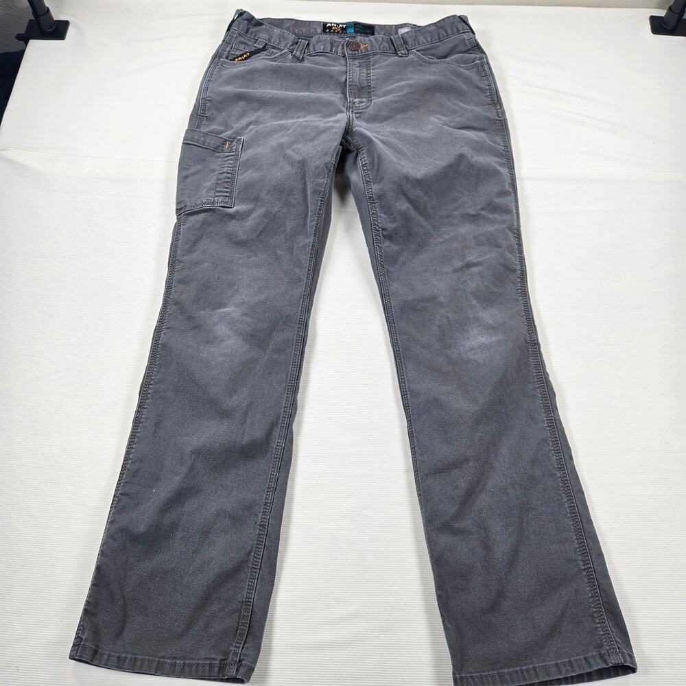 Ariat Rebar M7 Durastretch Made Tough‎ Slim Straight Pant in Grey Men's Size 36